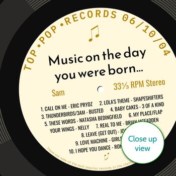 21st Birthday Print Music Day You Were Born Record 2004, 9 of 12