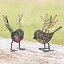 Set Of Two Small Wire Winged Robin Decorative Ornament, thumbnail 2 of 5