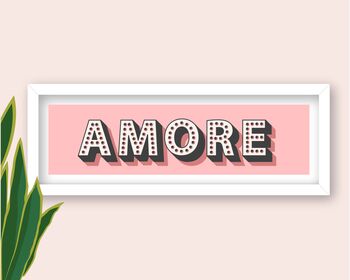 Framed Amore Typography Print, 5 of 10