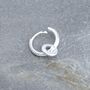 Unisex Sterling Silver Twist Circle Huggie Earrings, thumbnail 6 of 6
