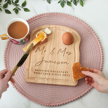 Personalised Mr And Mrs Wedding Dippy Eggs Board, 5 of 5