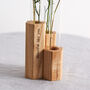 Personalised Triple Stem Vase In Solid Walnut, thumbnail 10 of 11
