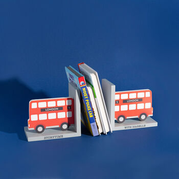 Personalised Kids London Bus Bookends, 5 of 9