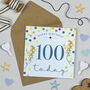 Balloon Brights 100th Birthday Card Blue, thumbnail 1 of 2