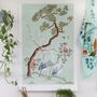 Pastel Chinoiserie Print Birds With Nature, thumbnail 2 of 6