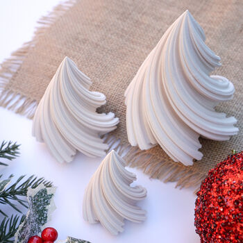 Trio Of Swirl Christmas Trees Decorative Ornament Set, 5 of 5