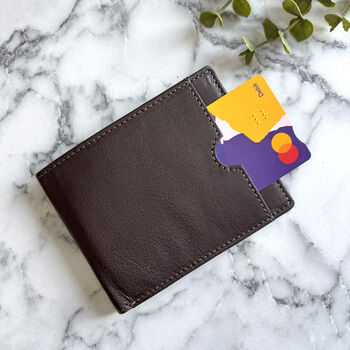 Men's Brown Simple Leather Wallet, 4 of 4