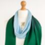 100% Mulberry Silk Scarf, Ombre Emerald Green, thumbnail 8 of 8