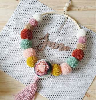 Personalised Pom Pom Wall Hanging, 3 of 3