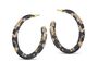 Olivia Semi Cut Out Resin Hoop Earrings In Brown/Black, thumbnail 1 of 2