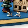 Mismatched Reindeer And Santa Sleigh Christmas Earrings, thumbnail 5 of 11