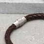 Personalised Leather And Steel Cube Bracelet, thumbnail 2 of 6