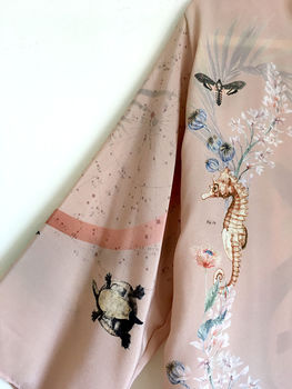Silk Kimono Jacket 'Mirage' Print In Neutral Tones Size, 6 of 8