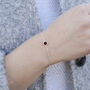 Sterling Silver January Birthstone Curb Bracelet – Garnet, thumbnail 3 of 6