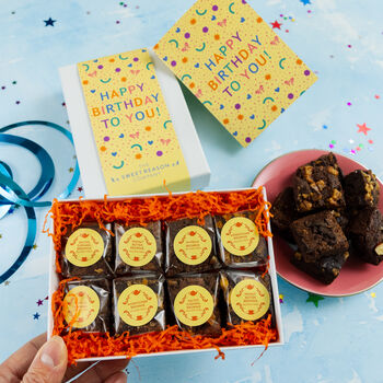 Happy Birthday Confetti Gluten Free Luxury Brownie Gift, 3 of 4