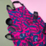 African Print Apron | Pink Leaf Omolara Print, thumbnail 1 of 6