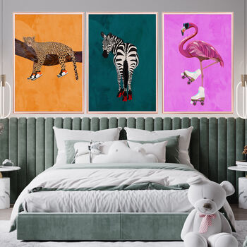 Set Of Three Custom Colour Prints Animals Wearing Shoes, 8 of 10