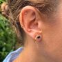 Sapphire And Gold Vermeil Gemstone Stud Earrings, thumbnail 3 of 5