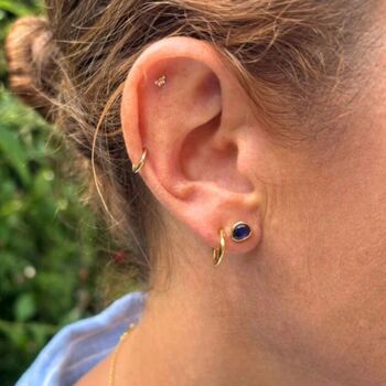 Sapphire And Gold Vermeil Gemstone Stud Earrings, 3 of 5