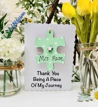 Personalised Teacher Thank You Wooden Jigsaw Card, 2 of 4