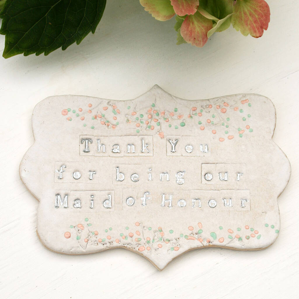 Ceramic Maid Of Honour Thank You Magnet, 1 of 5