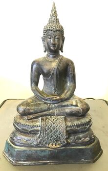Ornamental Sitting Buddha In Brass/Copper Design One, 2 of 2