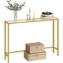 Gold Hallway Tempered Glass Console Entryway Table, thumbnail 8 of 9