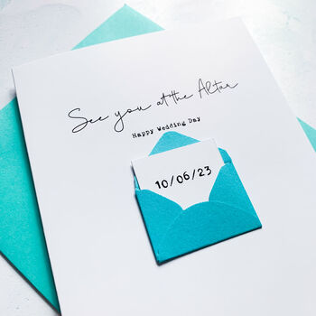Personalised See You At The Altar Wedding Card, 4 of 7