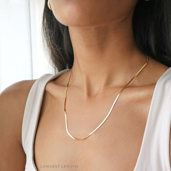 Gold Plated Snake Chain Necklace Waterproof, 4 of 6