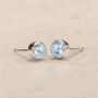 Sterling Silver March Aquamarine Birthstone Stud Earrings, thumbnail 2 of 8