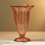 Vintage Art Deco Glass Vase Pink, thumbnail 2 of 3