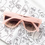 Flat Top Full Lens Sunglasses In Pink, thumbnail 2 of 4