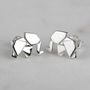 Stunning Silver Origami Elephant Earrings, thumbnail 1 of 6