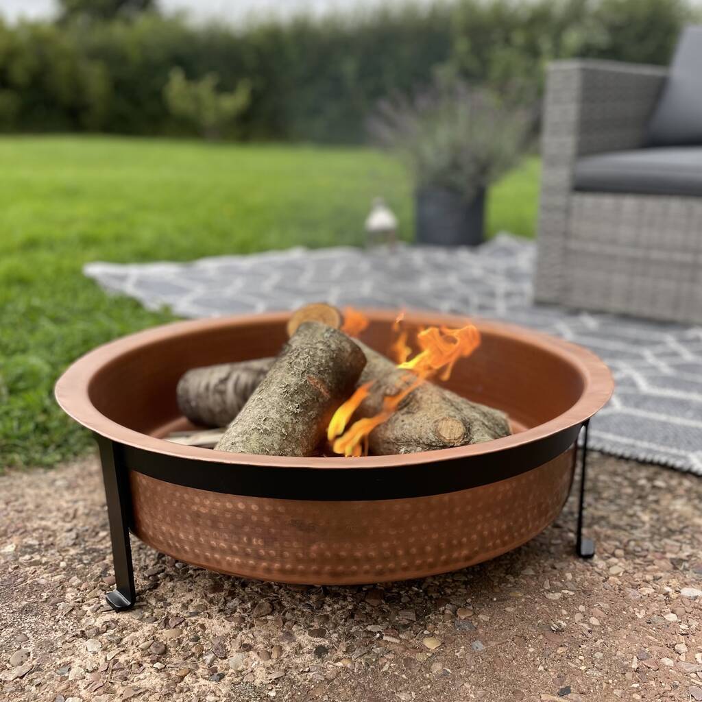 Hand Hammered Copper Fire Pit By Za, Better Homes And Gardens 30 Copper Hammered Fire Pit
