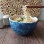Speckled Blue Ceramic Ramen Bowl With Chopsticks, thumbnail 9 of 9