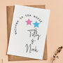 Personalised Welcome To The World Baby Twins Card, thumbnail 1 of 4