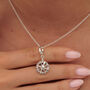 Sterling Silver Compass Charm Necklace, thumbnail 1 of 6
