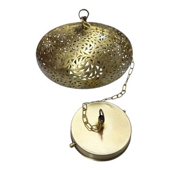 Hand Perforated Moroccan Brass Pendant Lamp | Artisanal Made, 11 of 12