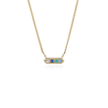 Personalised 9ct Gold Family Birthstone Bar Necklace, 4 of 7