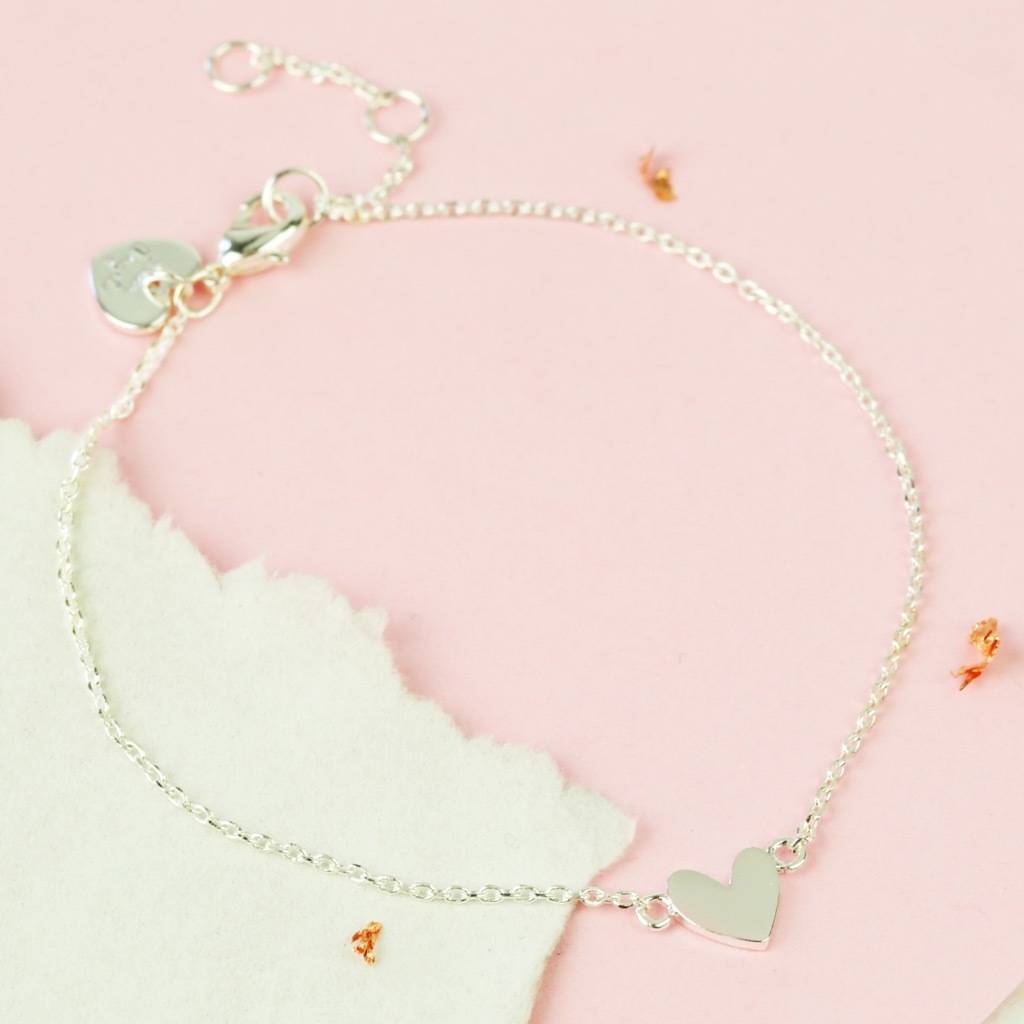 shiny heart bracelet by lisa angel | notonthehighstreet.com