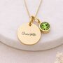 Personalised Gold Plated Sterling Silver August Birthstone Peridot Pendant Necklace, thumbnail 1 of 9