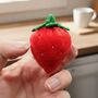 Punnet Of Six Handmade Felt Strawberries, thumbnail 4 of 9