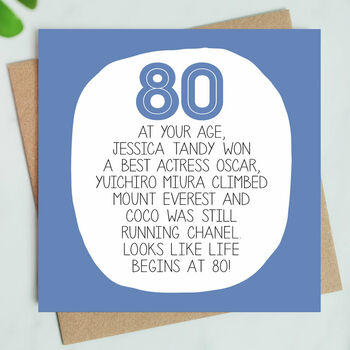 By Your Age… Funny 80th Birthday Card By Paper Plane ...