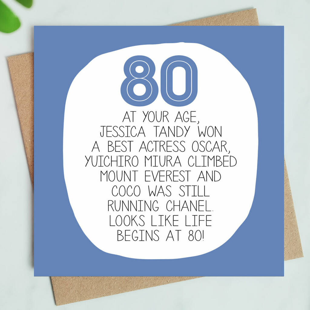 By Your Age Funny 80th Birthday Card By Paper Plane 