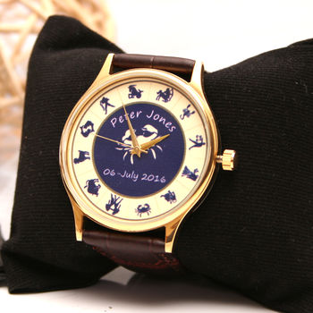 Personalised Handmade Wrist Watch With Zodiac Design, 3 of 10