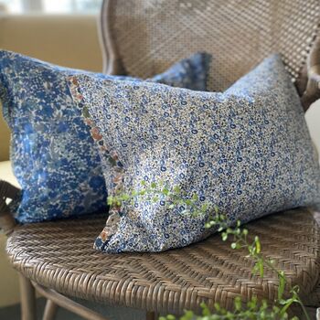 Cushion Embroidered Liberty Print Personalisation, 5 of 9