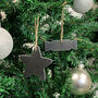 Draw On Set Of Four Slate Decoration Baubles, thumbnail 3 of 5