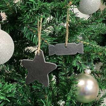 Draw On Set Of Four Slate Decoration Baubles, 3 of 5