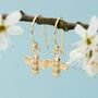 Sterling Silver Bee Hook Earrings, thumbnail 3 of 6