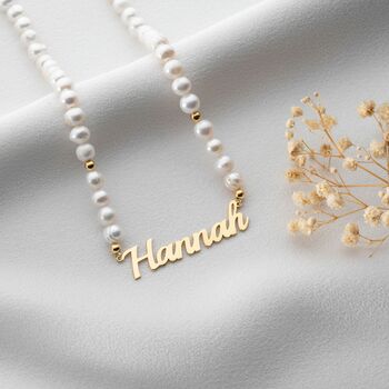 Freshwater Pearl Name Necklace, 6 of 7